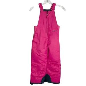 Arctix-Kids Bright Pink Ski Bib Overalls size 4T Adjustable straps,stretch waist